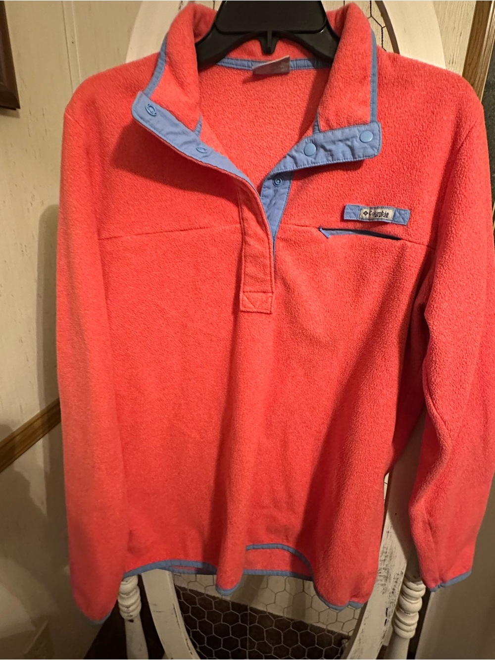 Columbia Coral Fleece Pullover with Light Blue Trim